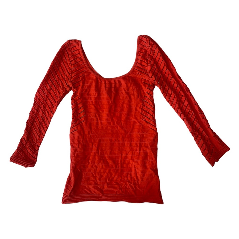 red y2k cut-out fitted top